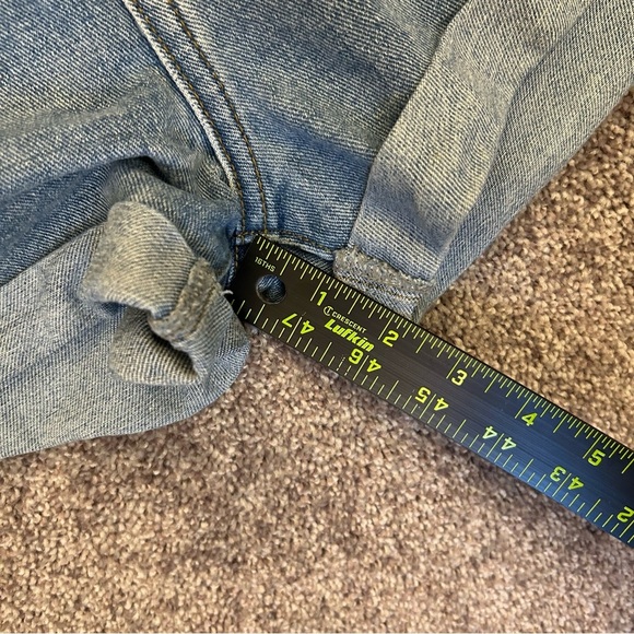 Petal & Pup Women’s Blue Denim Shorts High Rise Stretch Cuffed Mid Length Size S - Picture 10 of 12